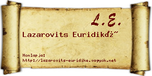 Lazarovits Euridiké névjegykártya